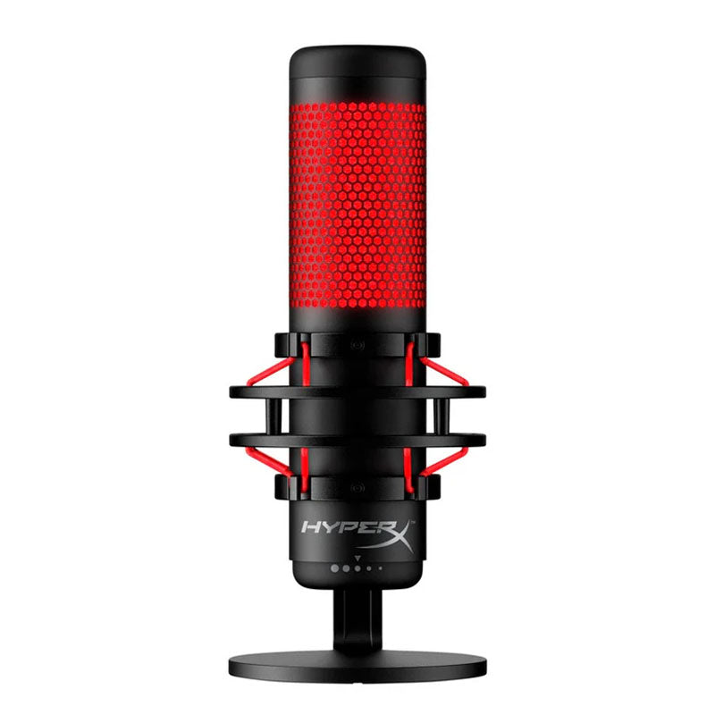 HyperX QuadCast USB Condenser Standalone Gaming Microphone for PC, PS5, PS4 & Mac (Red Lighting) - Black/Red