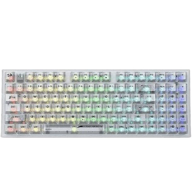 Redragon K628CT Pollux Pro RGB 75%, USB-C Wired, BT, 2.4 GHz Wireless Gaming Keyboard - Translucent Crystal Switch