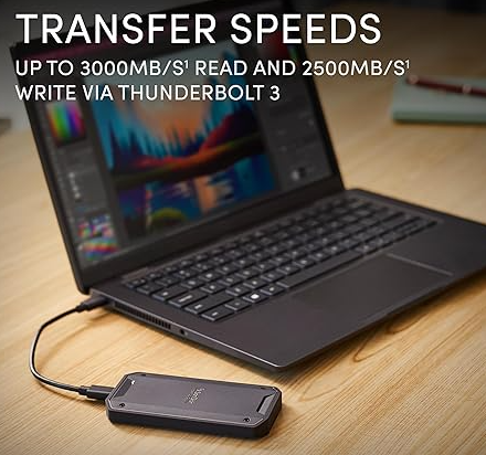 SanDisk 2 TB Professional PRO-G40 Thunderbolt 3 Portable SSD USB 3.2 Gen 2, 3000 MB/s