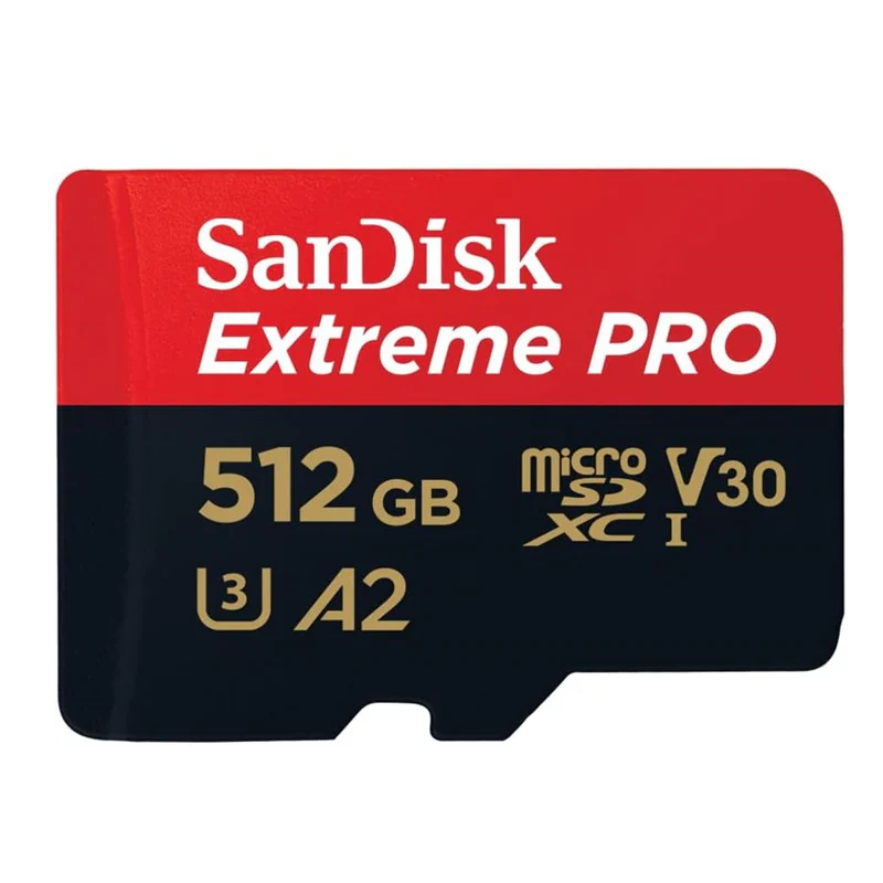 SanDisk Extreme Pro microSD UHS I Card 512 GB for 4K Video on Smartphones, Action Cams & Drones 200MB/s Read, 140MB/s Write