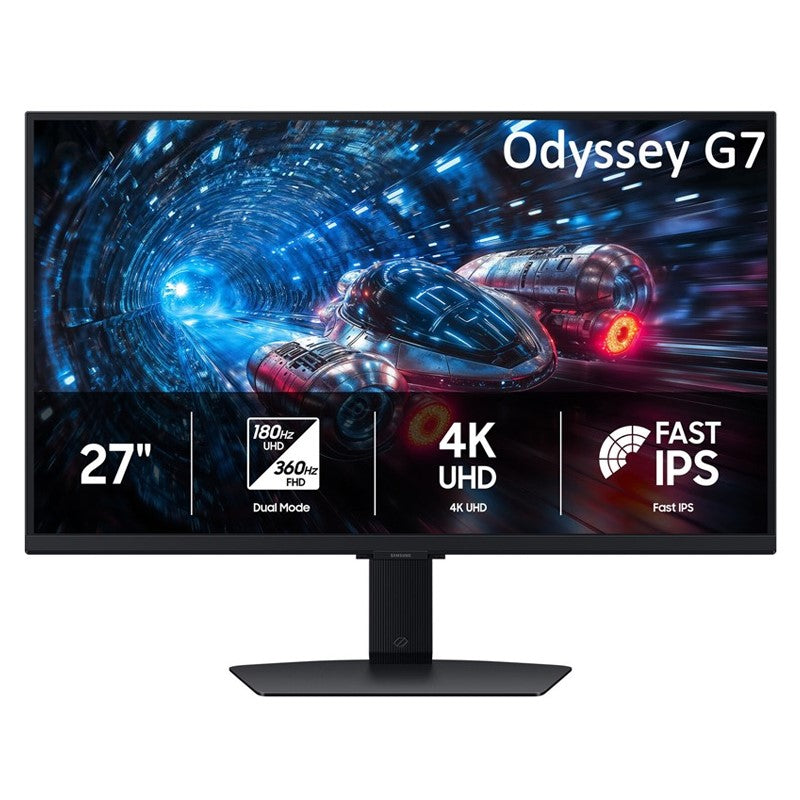 Samsung Odyssey G7 G70F 27" Dual Mode (Max 4K 180Hz / FHD 360Hz), Flat IPS, 1ms, HDMI 2.1, G-Sync with Pivot Gaming Monitor