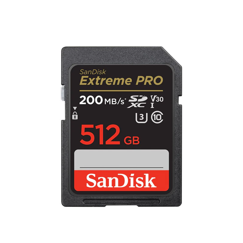 SanDisk Extreme Pro SD UHS I 512 GB Card for 4K Video for DSLR and Mirrorless Cameras 200MB/s Read & 140MB/s Write