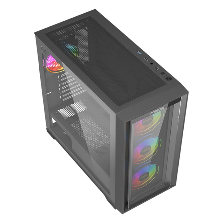 جيم اون كمبيوتر الألعاب من فئة Ryzen 5، بمعالج Ryzen 5 9600X، وبطاقة رسومات AMD RX 9060 XT بذاكرة 8 جيجابايت، ونظام تشغيل ويندوز 11 برو