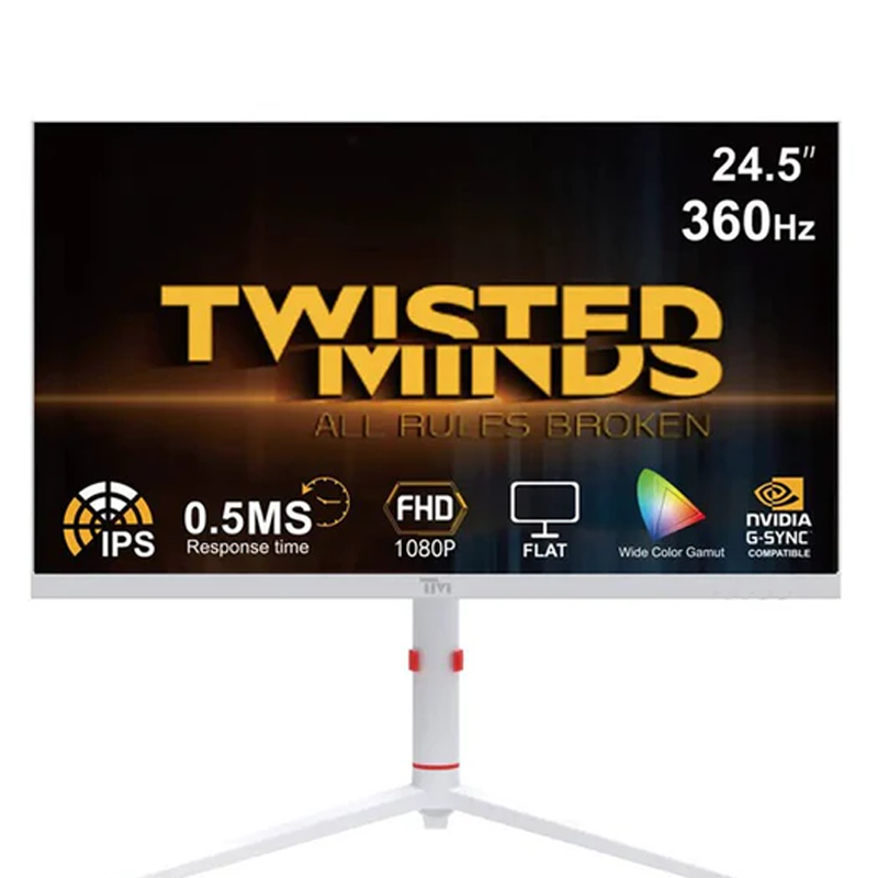 تويستد مايندز شاشة الألعاب مقاس 24 بوصة بدقة فل اتش دي, 360 هرتز, 0.5 مللي ثانية, شاشة متوافقة مع معايير VESA، مع مكبر صوت آر جي بي، وحامل قابل للتعديل