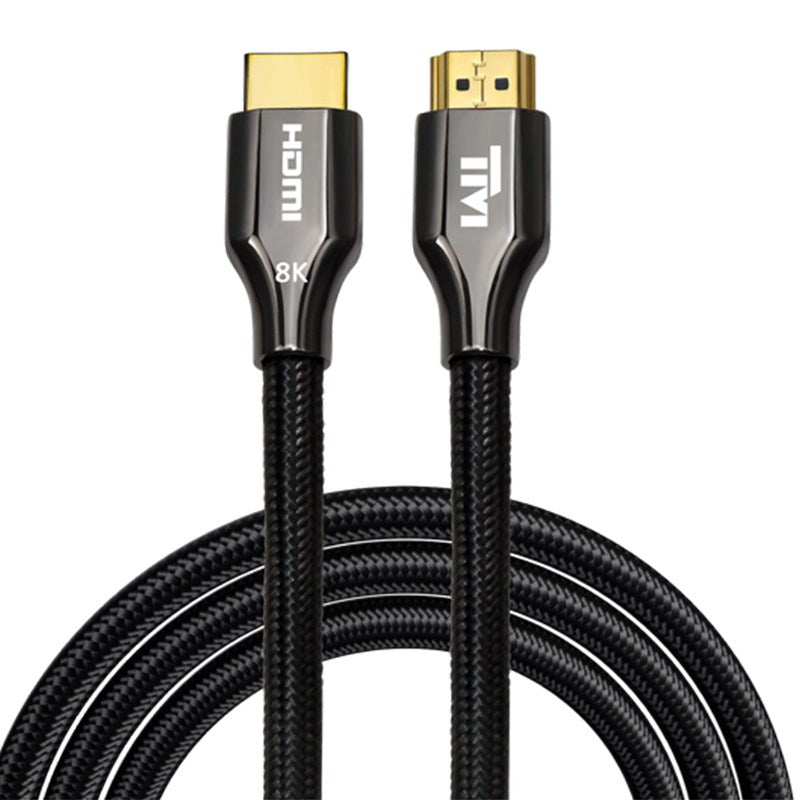 Twisted Minds Zinc Alloy 8K HDMI Cable Braided Custom Resolution 8K/60Hz, 4K/120Hz/60Hz, Bandwidth 48Gbps - 1 M