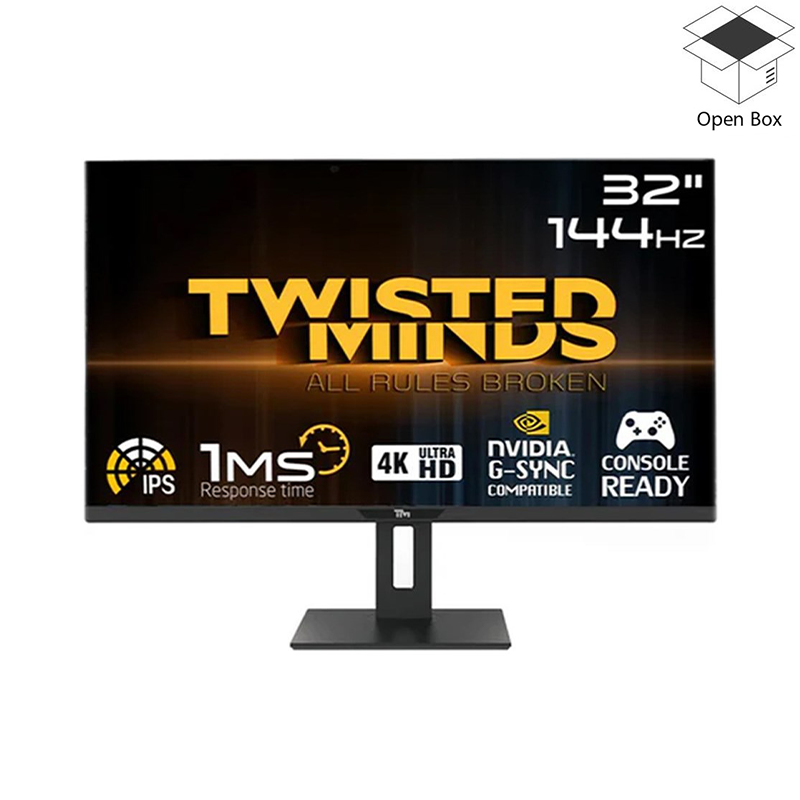 Twisted Minds 32'' UHD, 144Hz, 1ms, HDMI 2.1, IPS Panel Gaming Monitor For PS5, XBOX, PC - Without Box - With HDMI Cable - Open Box