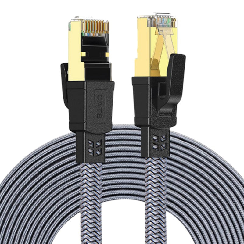 Twisted Minds Braided CAT8 FTP Flat Ethernet Cable Transmission Rate 40Gbps / 2000MHz - 20 M