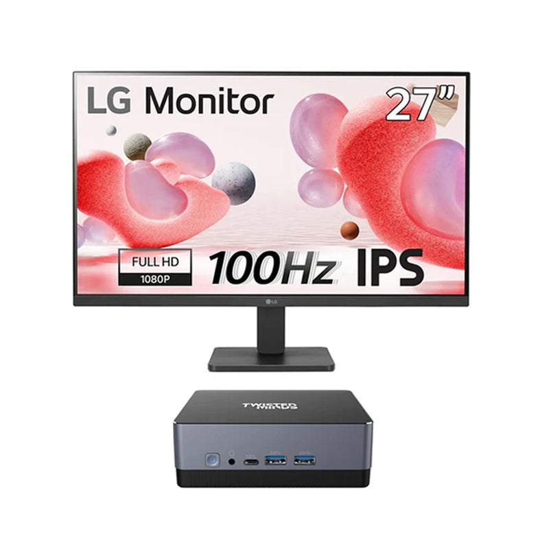 Twisted Minds Mini PC, Intel i7-12650H, 32 GB RAM , 1 TB SSD, Windows 11 Pro + LG Electronics Monitor 27