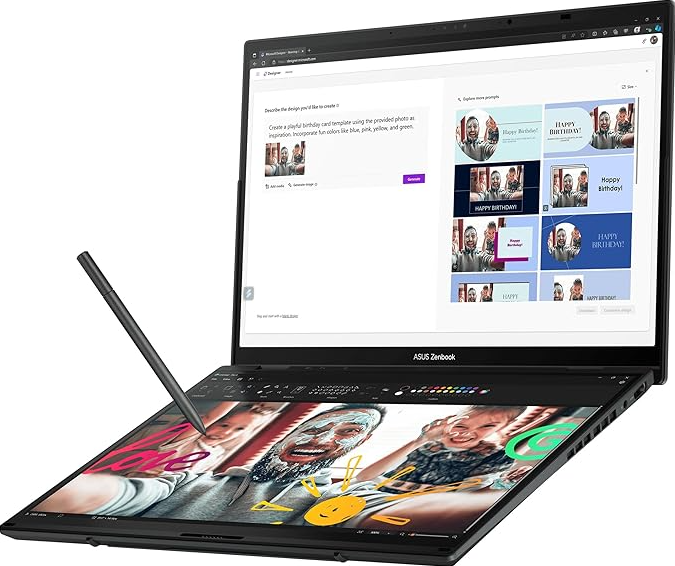 Asus Zenbook Duo OLED, Intel Core Ultra 7-155H 16 GB RAM, 1 TB SSD, 14