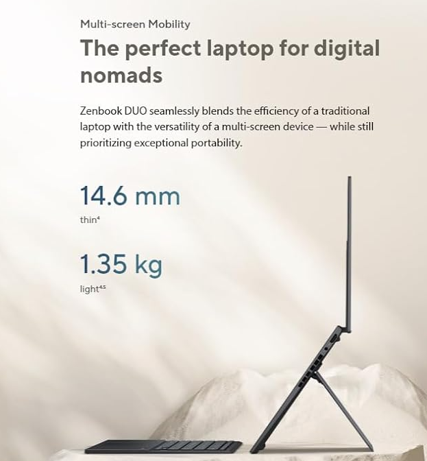 Asus Zenbook Duo OLED, Intel Core Ultra 7-155H 16 GB RAM, 1 TB SSD, 14