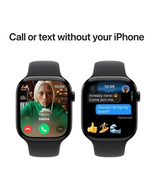 Apple Watch Series 10, 46mm, Jet Black Aluminium Case, Black Sport Band (GPS)