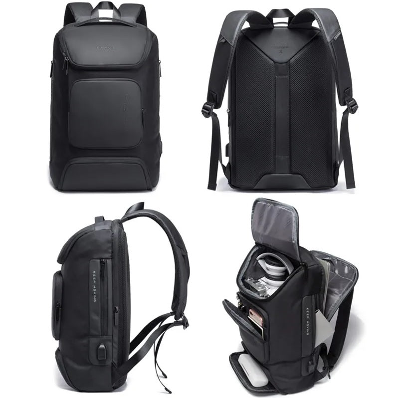 BANGE Fashion Large Capacity USB Charging Backpack Wear-resistant Oxford Casual Travel Bag for Male Female Mochila