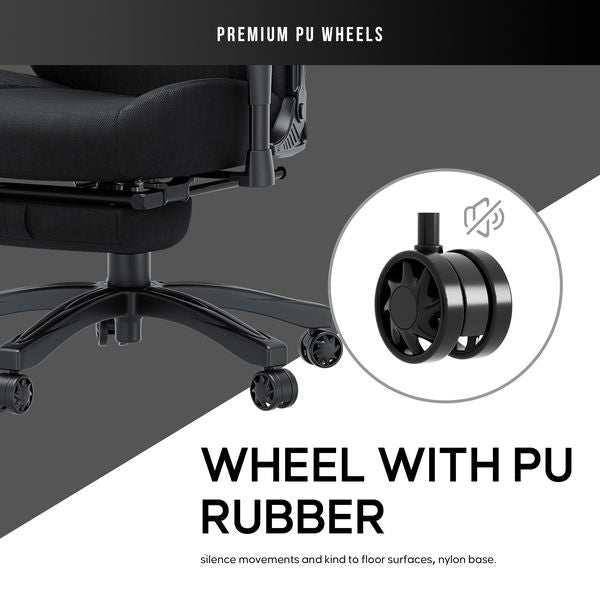 Andaseat Luna Pro with Footrest, Large Gaming Chair, Fabric