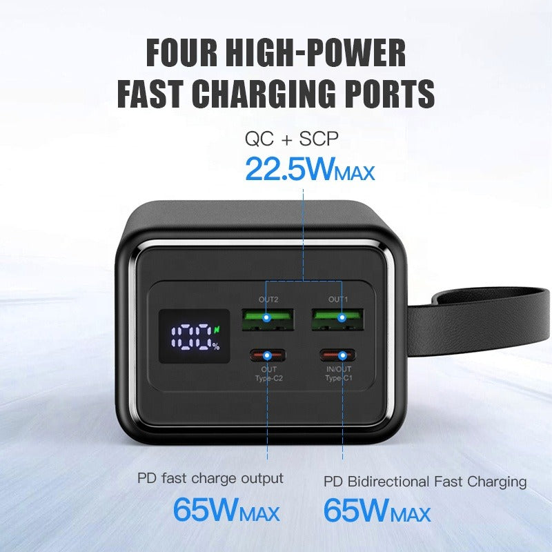 WST 40000mAh Portable Power Bank Station 110V/220V, 65W PD Type C Charger