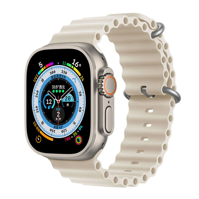 COTEetCI Ocean Band Apple Watch Band 49mm 45mm 44mm 42mm , Adjustable Sport Band for Apple Watch Ultra and Watch Series 8 7 6 5 4 3 2 1 SE