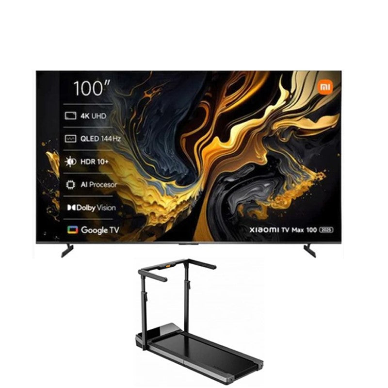 Xiaomi TV Max 100 - 100" 4K QLED With King Smith R3 Hybrid+ Walking Pad Foldable Treadmill