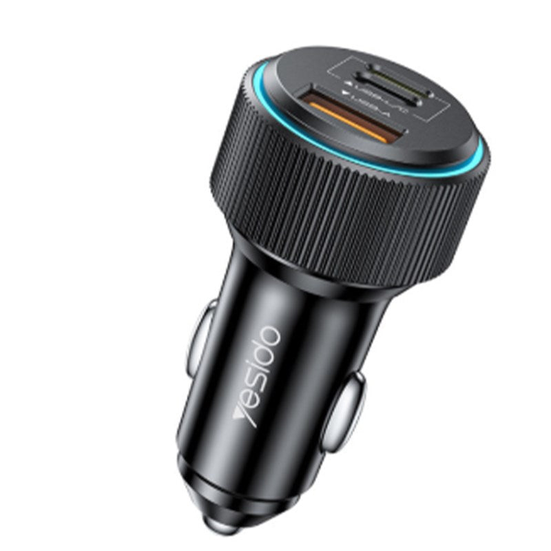 Yesido 38 W, 2 PD, 1 USB Car Charger with Cable
