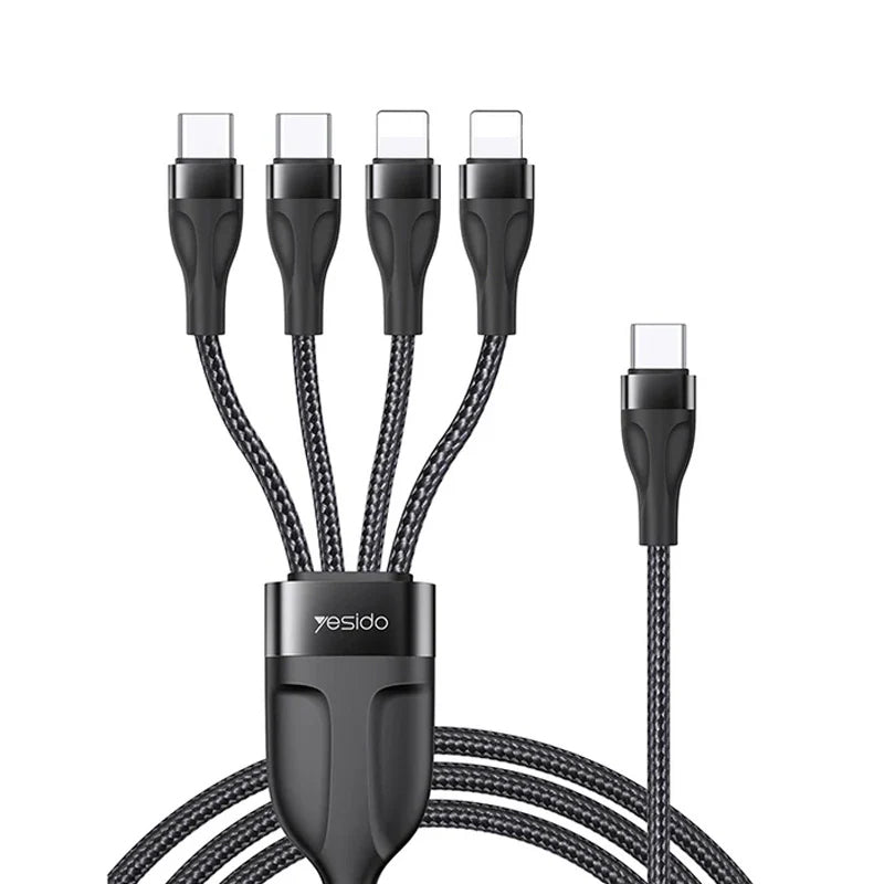 كابل Yesido CA110 4 في 1 لأجهزة Type-C وأجهزة Lightning