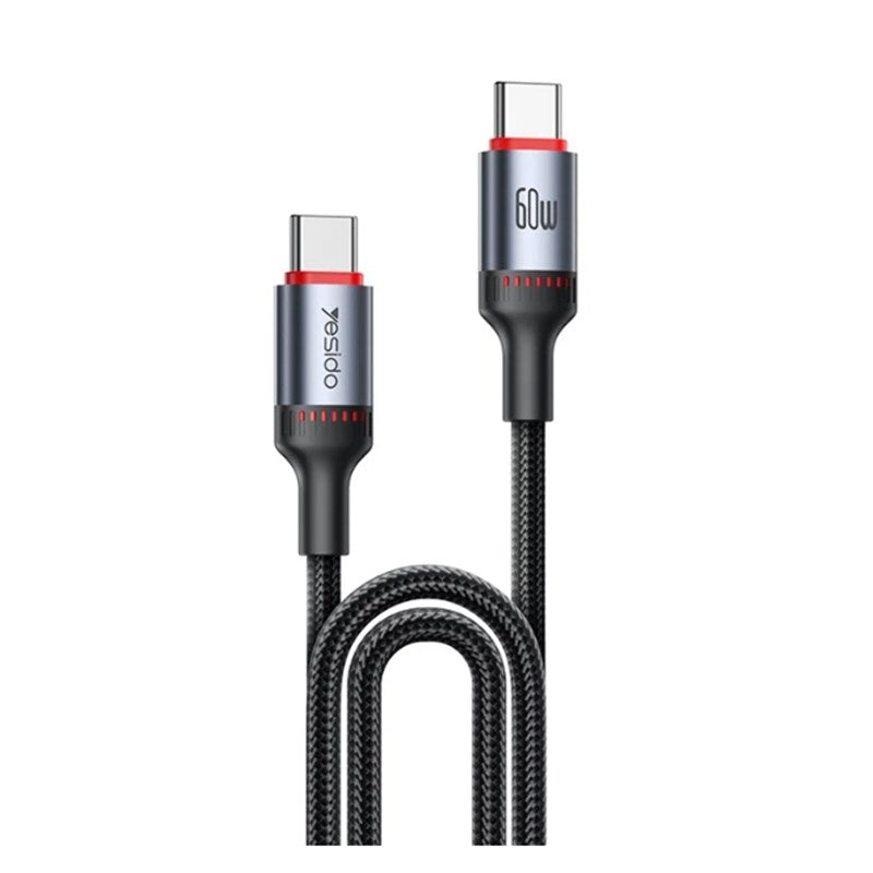 Yesido CA181 1.2 M USB C to USB C 60 W Fast Charging Cable Aluminum Alloy Shell Data Cord