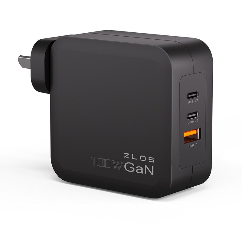ZLOS GFC100 100W GaN 3-Port USB-C USB-A Wall Charger