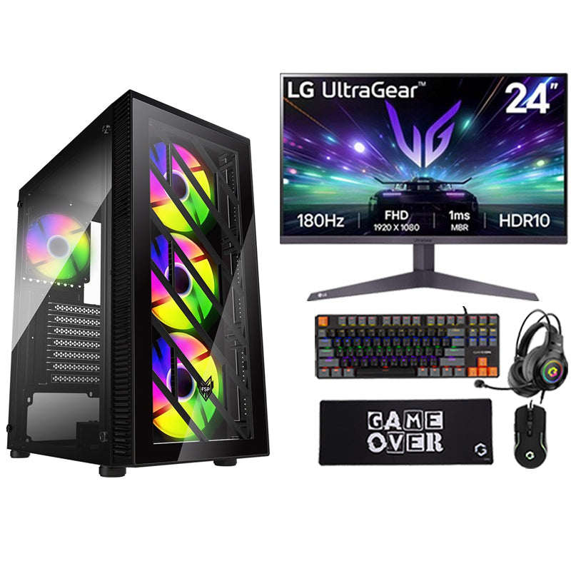i5 Gaming PC, i5-12400F, RTX 4060, Windows 11 PRO With LG Gaming Monitor and 4in1 Gaming kit