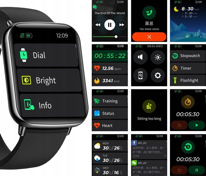 BEMI Kix2 Smartwatch , for Android/iOS, with IP68 Protection