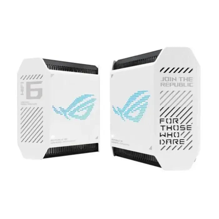 أسوس جي تي 6 (2-PK أبيض) راوتر ROG Rapture Wi-Fi 6 ثلاثي النطاق للألعاب (أبيض)
