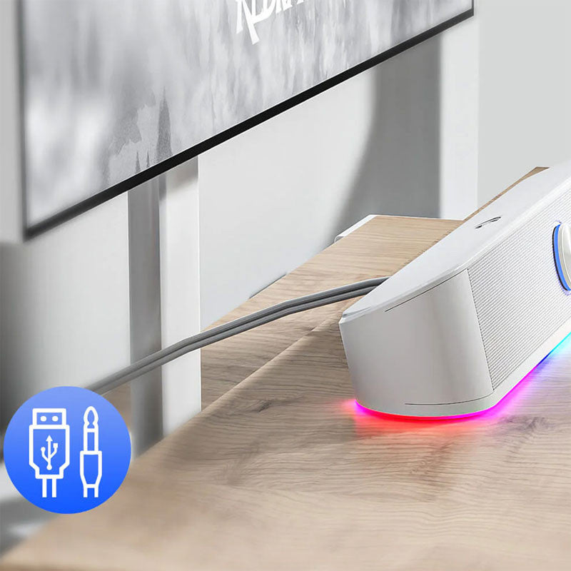 Redragon GS560W Adiemus RGB, 2.0 Channel, Wired Gaming Speaker - White
