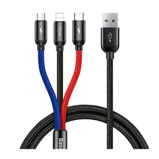 Baseus 3 in 1 Cable For Lighting , USB-C and Micro USB Devices