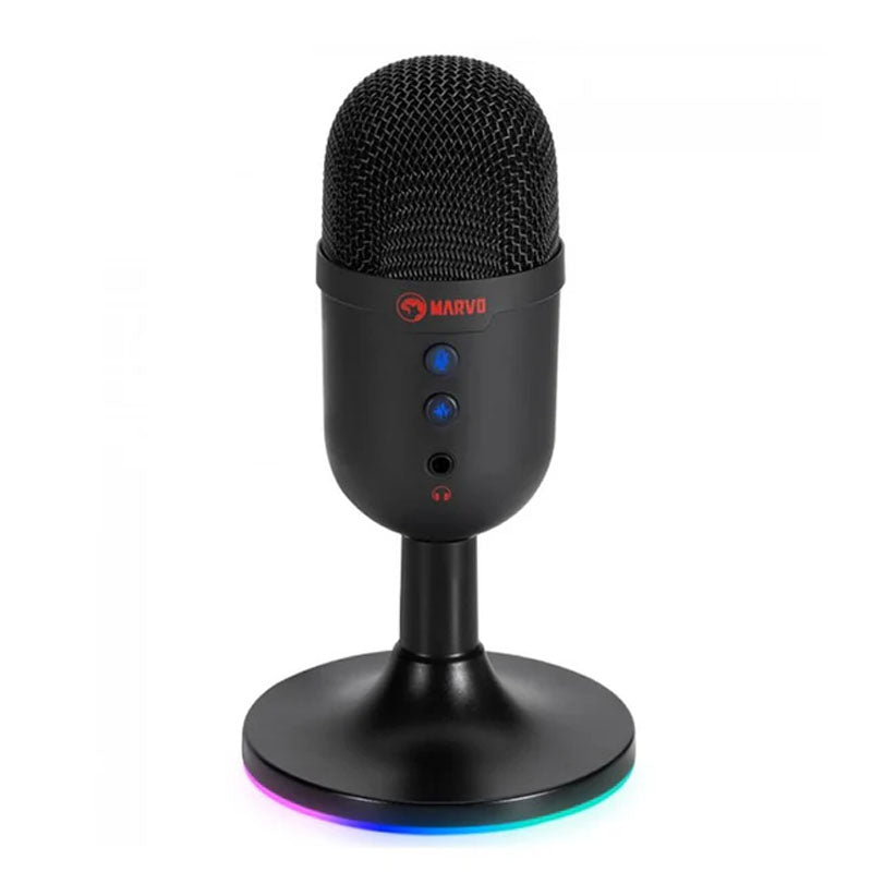 MARVO MIC-06 BK USB Wired RGB Gaming Microphone - Black