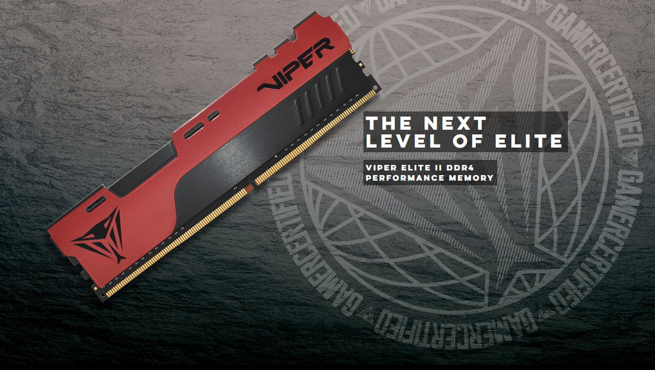 Patriot Viper Elite II 16GB DDR4 2666 MHz RAM Memory - Black/Red