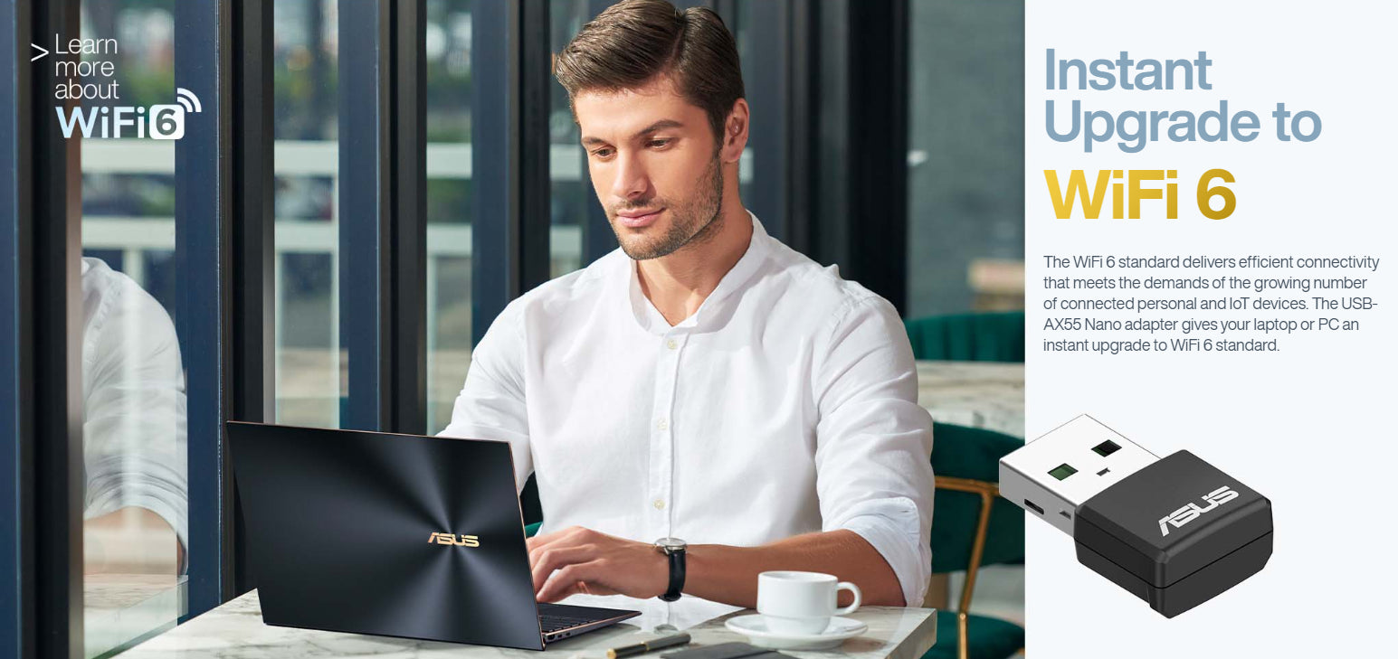 اسوس AX1800 محول واي فاي 6 USB مزدوج النطاق