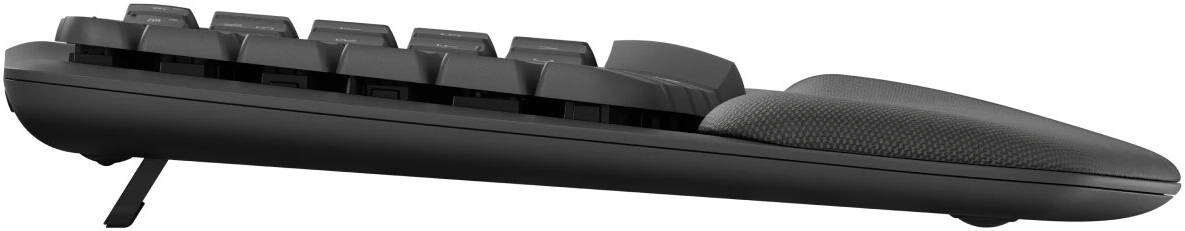 Logitech Wave Keys Wireless Ergonomic Keyboard with Cushioned Palm Rest, Comfortable Natural Typing,  Bluetooth, Logi Bolt Receiver, for Multi-OS, Windows/Mac, English/Arabic Layout - Graphite