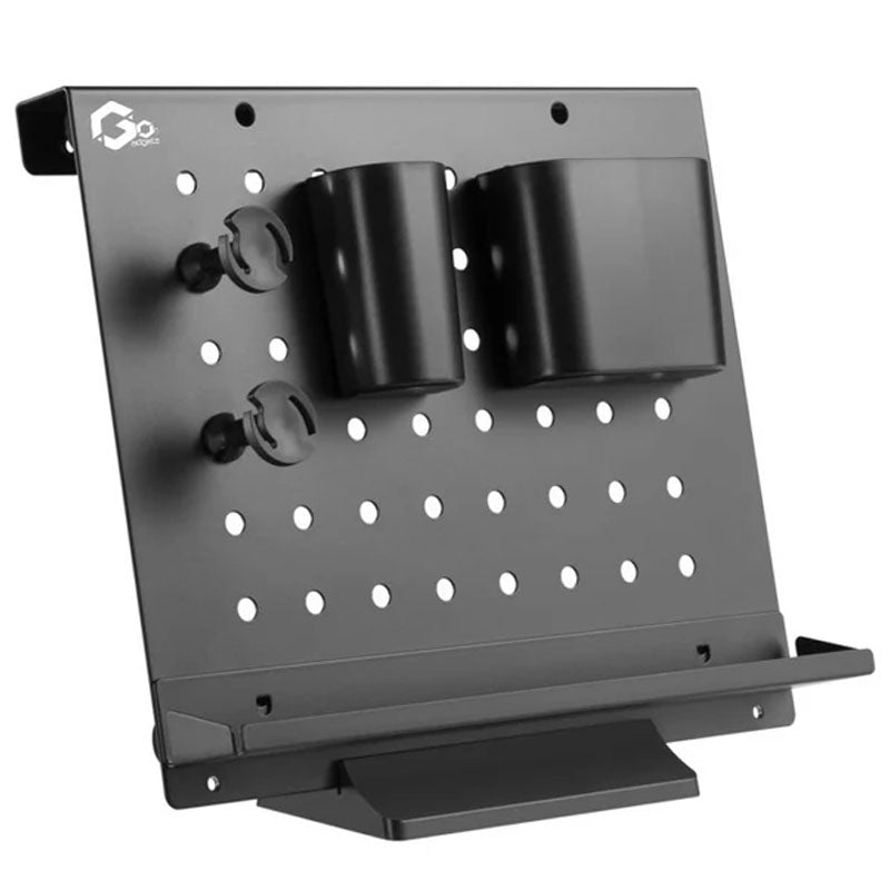 Gadgeton Customizable Desk Organizer, Pegboard With Stationery Container For Gaming And Office Use, Black