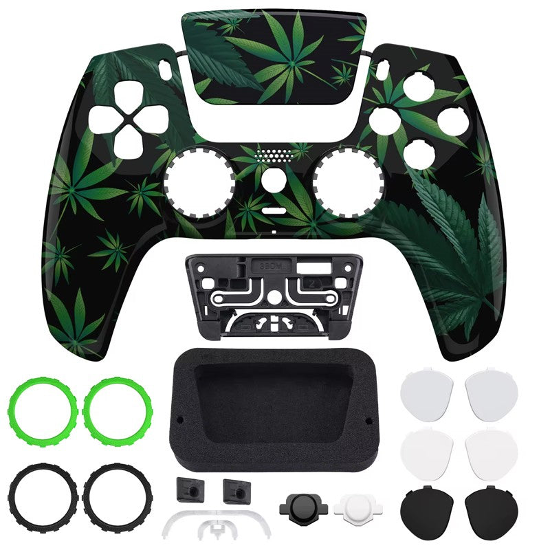 eXtremeRate Green Weeds Custom Control Shell Faceplate Cover For Dualsense Edge PS5 Controller