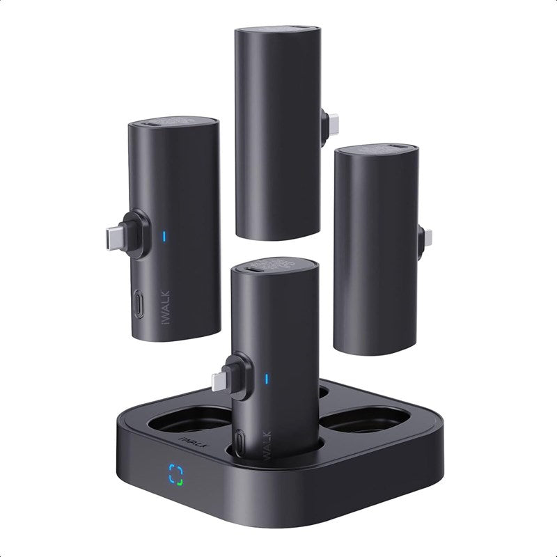 iWalk LinkPod Charging Station 4x4000mAh (2 Type C & 2 Lightning), Small Portable Charger