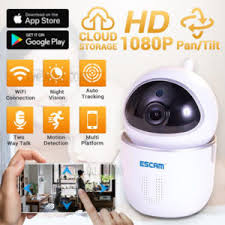 ESCAM QF009 1080P 2MP Pan/Tilt WiFi Indoor IP IR Safety Surveillance Camera CCTV Day Night Video Monitor Mini Camera - White
