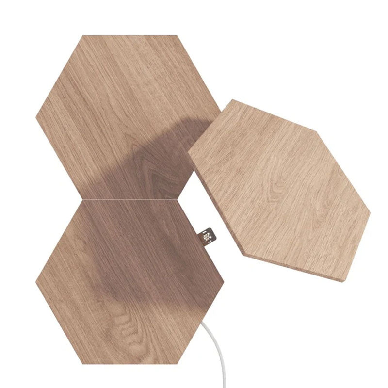 Nanoleaf Elements Wood - Hexagon Look Smarter Light Panels Expansion Pack - 3 Panels - Wood