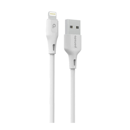 Porodo USB Cable Lightning Connector Durable Fast Charge and Data Cable (3m/10ft), White.