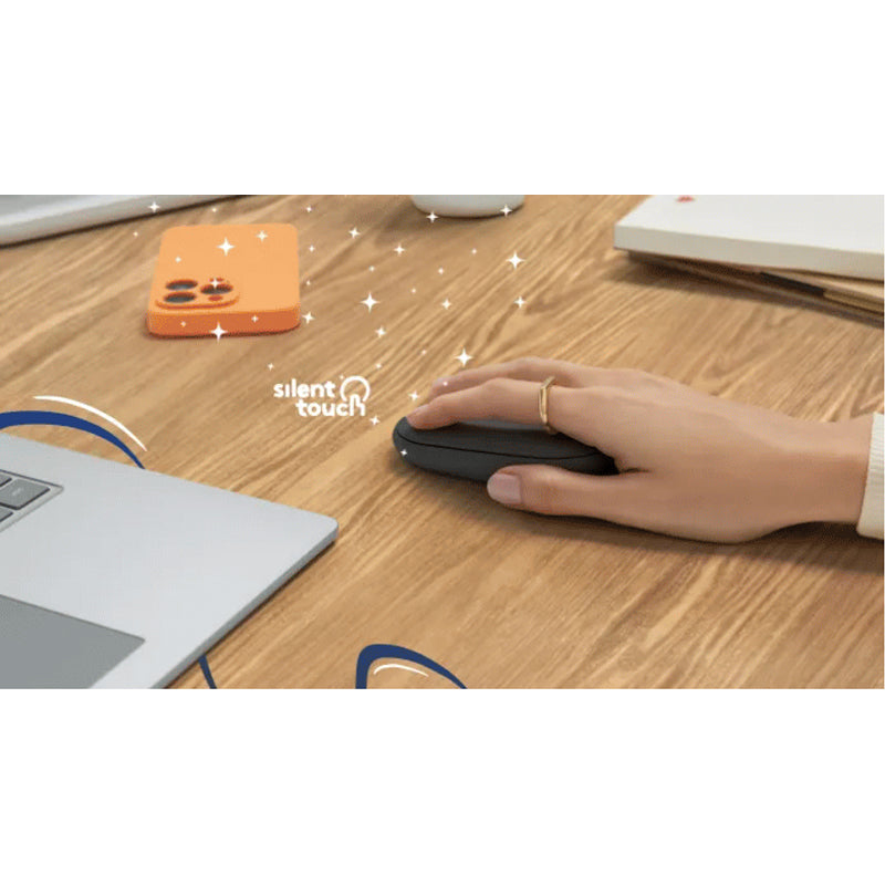 Logitech Pebble 2 M350s Wireless Mouse, Ambidextrous Design, Multi-Device Pairing, Bluetooth Connectivity, Silent Clicks with Silent Touch Technology - Tonal Graphite