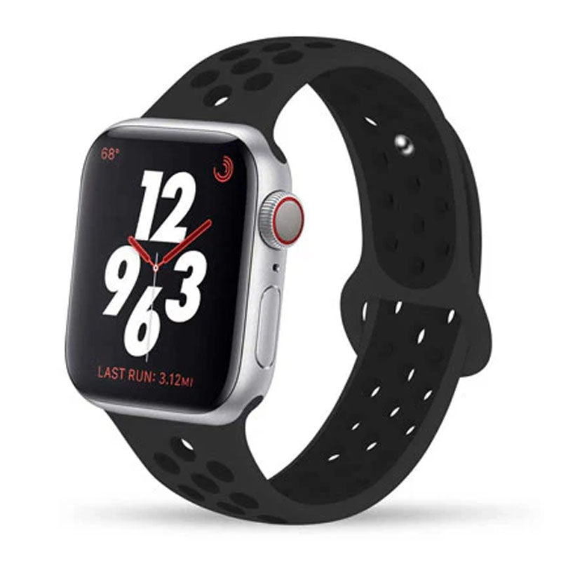 Apple Watch Soft Silicon Band For 42 MM / 44 Mm Apple Watch - Black/Black