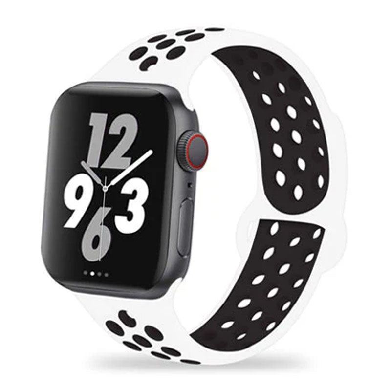Apple Watch Soft Silicon Nike Sports Band for Apple Watch 42 MM / 44 MM - White / Black