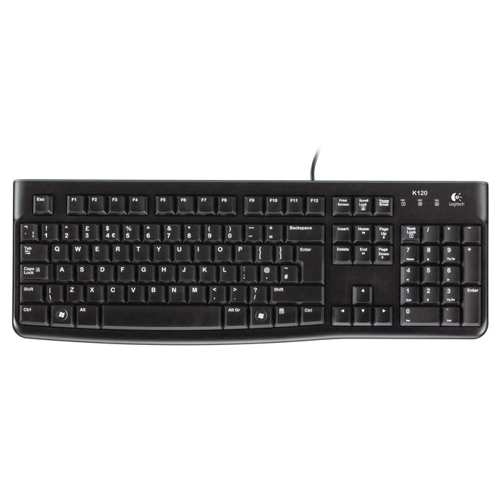 Logitech K120 USB Wired Keyboard, English/Arabic