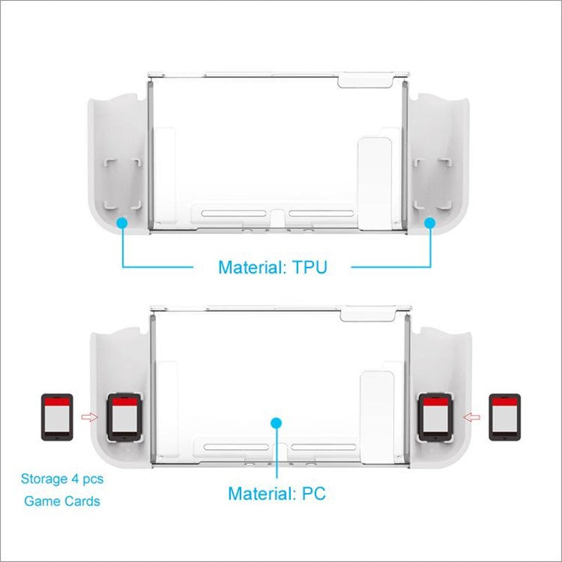 Dobe 2 IN 1 TPU Protective Anti-Scratch Crystal Case Cover Skin Kit for Nintendo Switch Console