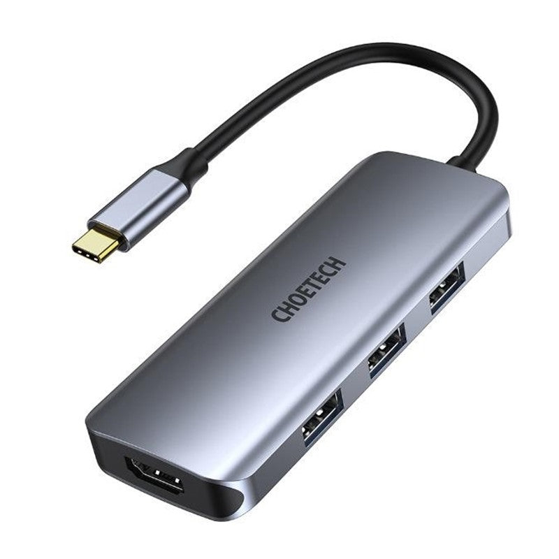جيوتك - محول USB C 7 في 1 متعدد المنافذ مع مخرج فيديو 4K HDMI ، 100 توصيل الطاقة USB-C ، 3 منافذ USB 3.0، قارئ بطاقات SD / TF