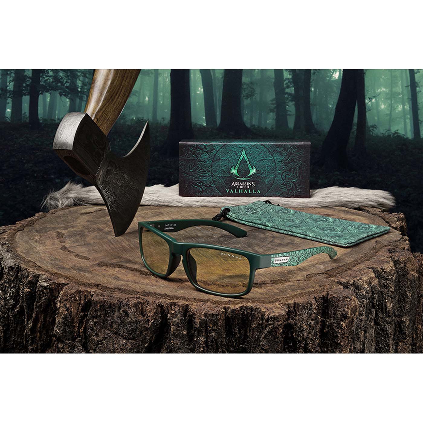 Gunnar Assassin’s Creed: Valhalla Edition Gaming Glasses (Teal Frame, Amber Lens Tint)