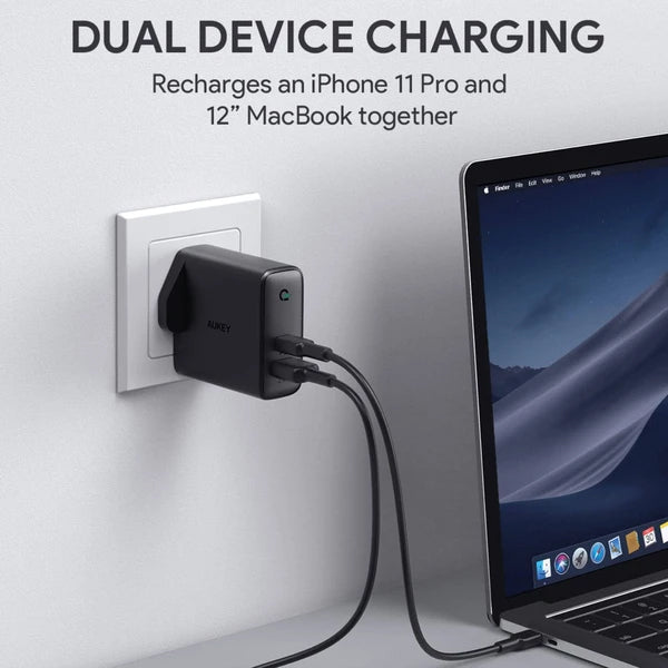 Aukey Focus Dual-Port 60W PD Wall Charger with Dynamic Detect