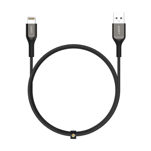 Aukey Impulse Titan Kevlar Core Lightning to USB-A Cable(2m / 6.6ft), Black