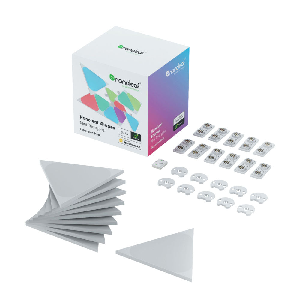 Nanoleaf Shapes Mini Triangles Expansion Pack 10 Light Panels (Panels Only) - White