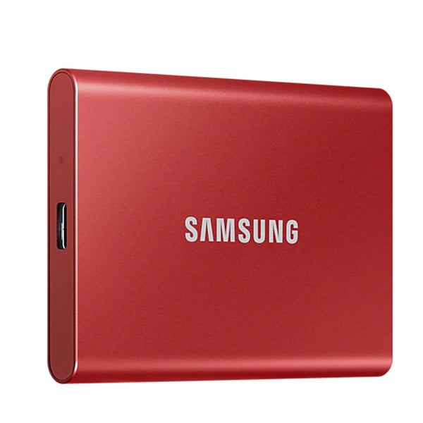 سامسونج 2 تيرابايت T7 ، SSD محمول ، ما يصل إلى 1050 ميجابايت / ثانية USB 3.2 Gen 2 (10 جيجابت في الثانية ، من النوع C) - أحمر معدني